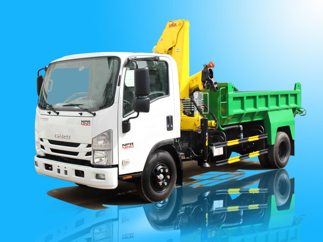 Xe ben Isuzu NPR85KE4 3T5 gắn cẩu